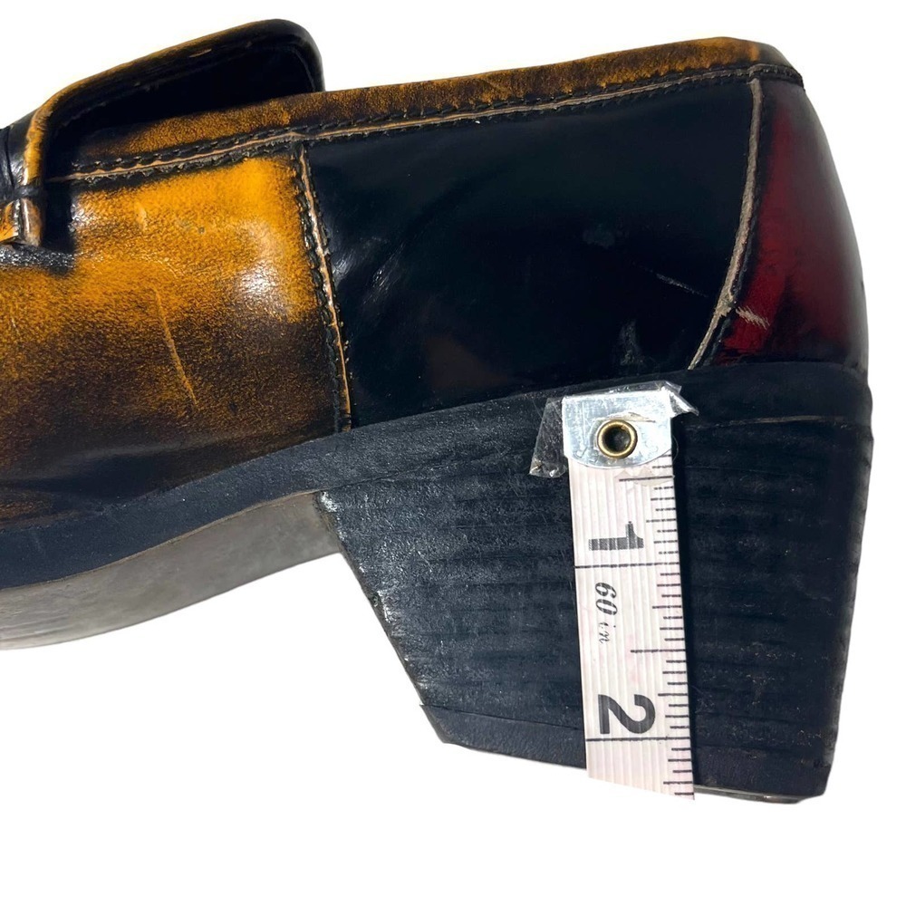 Di Orsini Vintage Italian Leather Color Block Loafers Size 8.5 - Picture 12 of 15
